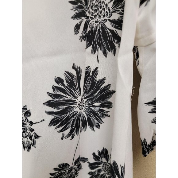 Vince Camuto Pearl Ivory Floral Print Blouse With Ruffle Sleeves Size S - Picture 4 of 4